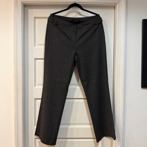 Women's Striped Business Grey Pinstriped Pants, Size 12